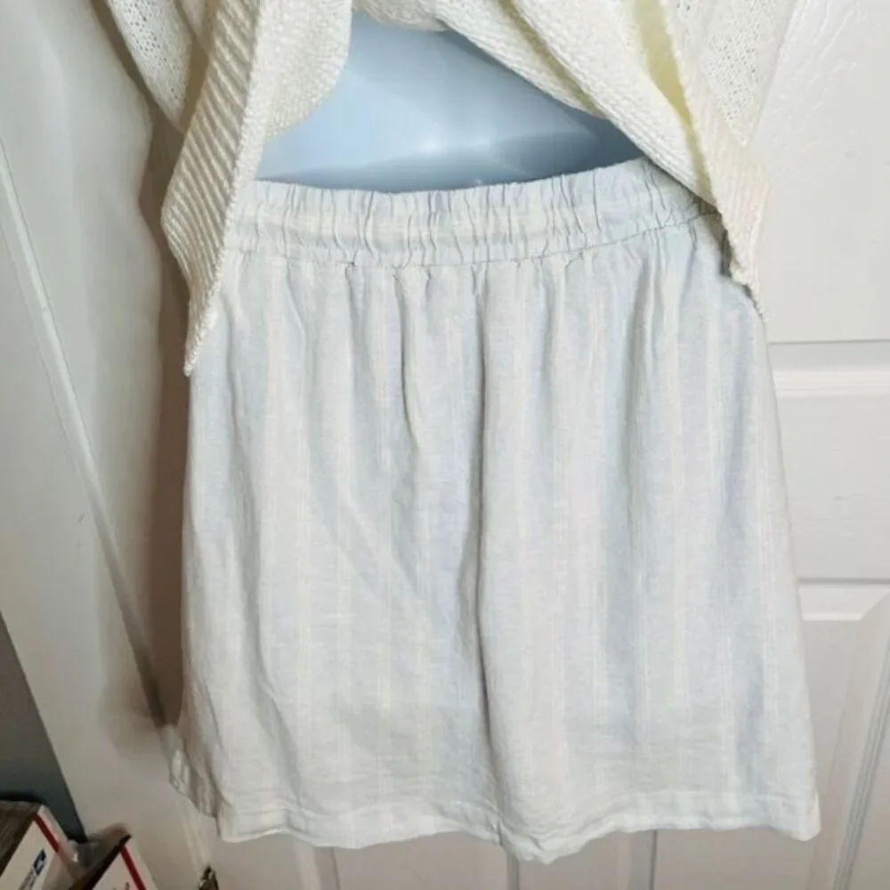 Martha Stewart Crean Sweater Blue Stripe Skort Set Mini Skirt Textured S NWT
